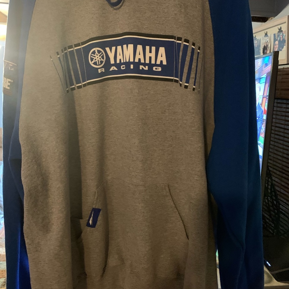 Yamaha blue and grey hoodie